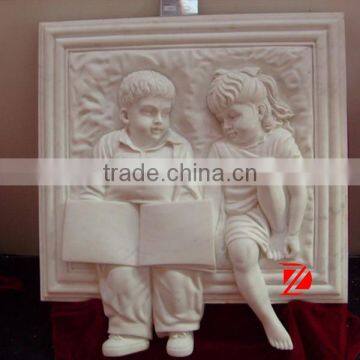 Stone wall relief with child