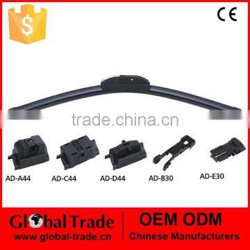 Universal Type Flat Wiper With Multi-Adapter.Single Spring Steel. 6 Adaptors.P0005