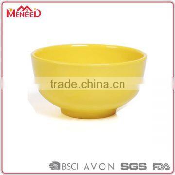 Bulk cereal sea food brass bowl solid color yellow japanese plastic noodle bowl