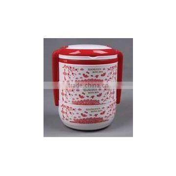 Portable Three Layers Round Lunch Box With Lock