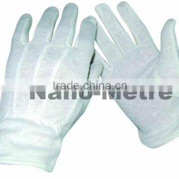 NMSAFETY 100% white cotton with PVC dots safety hand gloves