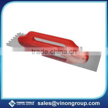Professional Stainless Steel Notched Trowel, Jumbo Wooden handle trowel, Plastering Trowel