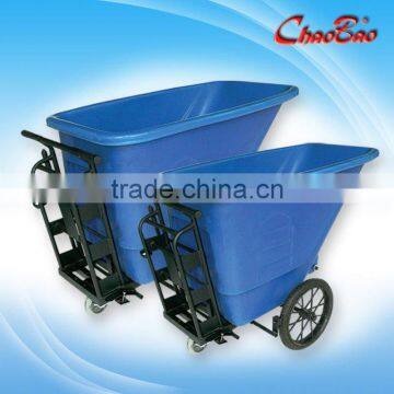 350L Outdoor Hand Push Type Tilt Truck / Tilt Trolley Cart