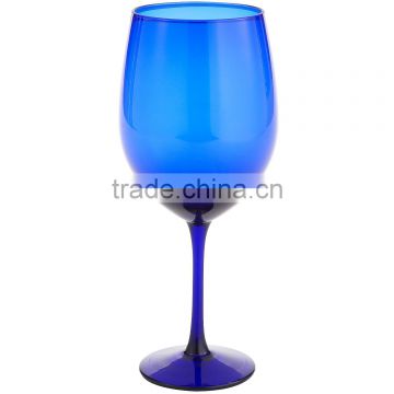 blue color glassware wine glass stemware hand made