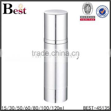  china luxury high quality hot products personal care cosmetic silver airless lotion bottle with pump factory price