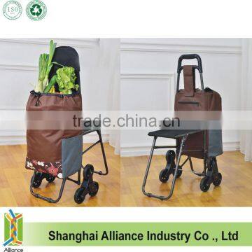 3 Wheels Stair Climber Foldable Shopping Trolley Bag With Seat photo-3