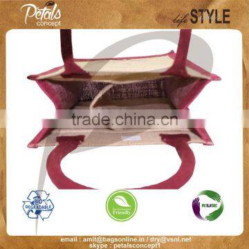 Jute Wine Bag With Padded Rope Handle for Two Bottle photo-6