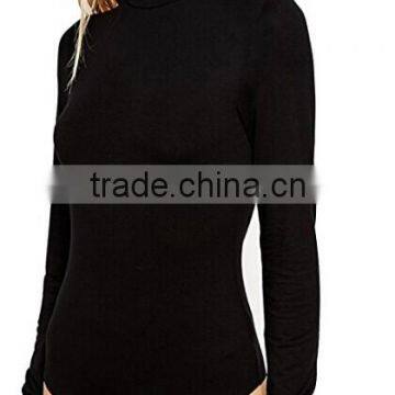 Women's Sexy Backless Long Sleeve Bodycon Black Bodysuit Tops Playsuit photo-2