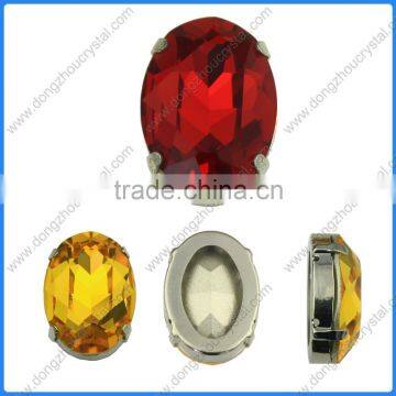 Rhinestone 3002 10x14 Sew On Foiled Oval Fancy Crystal Stone photo-4