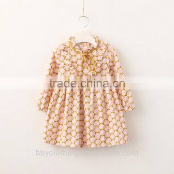 Baby Girls Dress Designs Ruffle Collar Birds Printing Kids Dresses photo-3