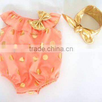 Baby Rompers Wholesale Baby Clothes,gold Polk Baby Rompers,baby Wear photo-2