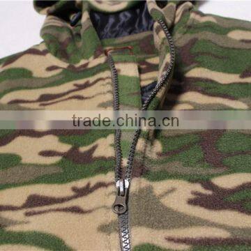 Wholesale Clothing Soft Polar Fleece Military Men' s Camo Hunting Winter Jacket With Hoodie photo-4