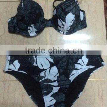 2016 Sexy push up straps women bikini swimwear bathing suit bikini with decorated bra(DY348)