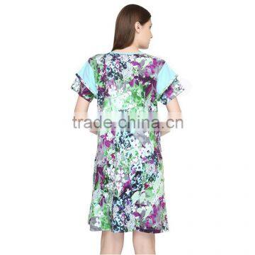 New Fashion All Over Print Maternity Dress Green Maternity Dresses for Office photo-4