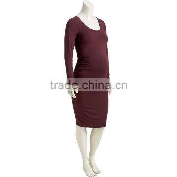OEM Cheap Long Sleeve Bodycon Maternity Dress Western Maternity Dresses photo-3
