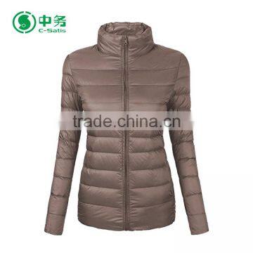 European Style Winter Shiny Ultra Light Thin Foldable Women Goose Down Jacket photo-2