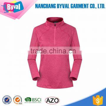 Wholesale Women Half Zip Plain Fitted Dry Fitted Shirts photo-6