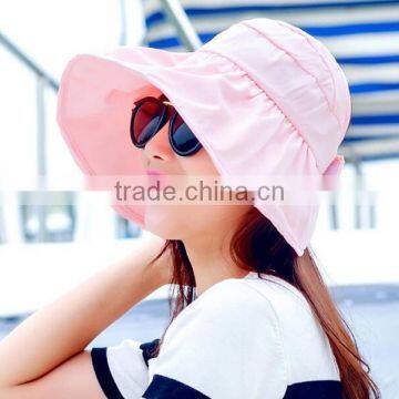 wholesale ladies girls fashion anti-ultraviolet light foldable beach sun hat