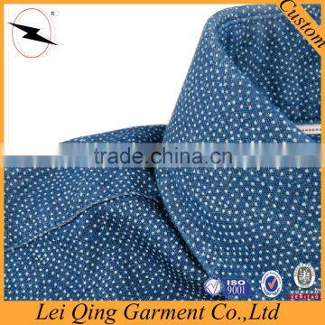 Latest 100% Cotton Slim Fit Denim Cowboy Long Sleeve Casual Men Shirts photo-3