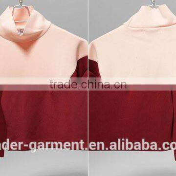 Custom Sweatshirt, Turtleneck Sweatshirts, Color Contrast Sweatshirt Women photo-3