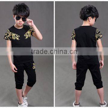 Custom Wholesale Good Quality Summer Boy t Shit Suit With Printing Dragon Children Shirt photo-4