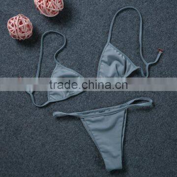 M1222 Runwaylover 2016 ladies gray polyester split swimsuit bikini