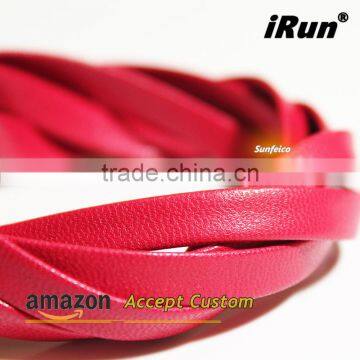 Premium Flat Genuine Royal Blue Goatskin Sheepskin Leather Shoelaces W/Gold Tips for Air Shoes - Provide Amazon Label Service photo-2