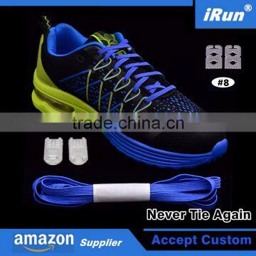 No Tie Elastic Stretch Shoelaces with 4 Anchors - 6mm 8mm width Royal Blue Lazy Shoelaces - Accept Custom - Amazon Supplier