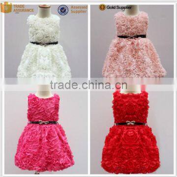 Walson Children Clothes Korean Fashion White Color Flower Girl Dress 3 Year Old Girl Dress photo-5