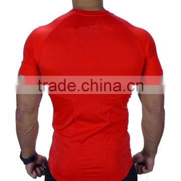 2016 Hot Sale Mens Short Sleeve Sports T-shirts Muscle Man Sports Slim Fit T-shirt