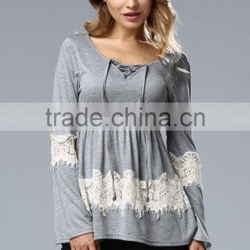 Fashion Long Sleeve Blouse for Fat Women,plus Size Women Clothing for Sale 2017 photo-5