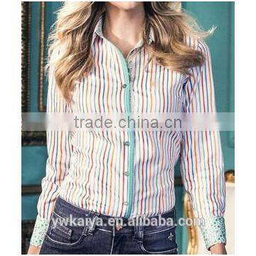 2014 latest design South American slim fit Long slim fit fancy women blouses