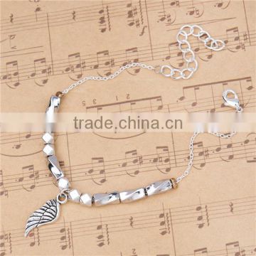 Link Cable Chain Antique Silver & Silver Plated Wing Copper Morse Code " DREAM " Bracelets