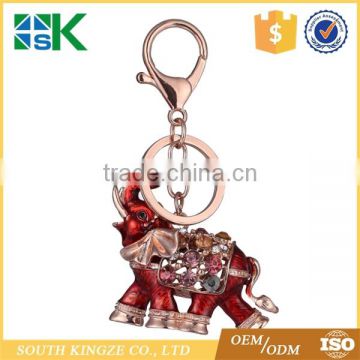 Girls bag ornaments pendant small gifts custom hotsale dripping oil diamond elephant car key chain