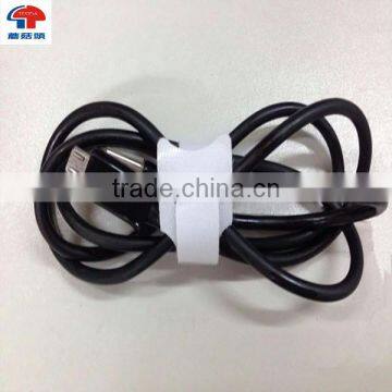 Adjustable white wire bundle belt hook and loop for cable ties