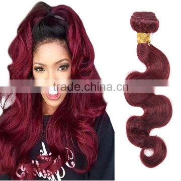 wholesale china body wave color 99j hair weave red braiding hair