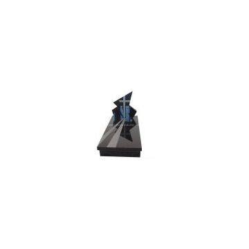 black granite tombstone and monument