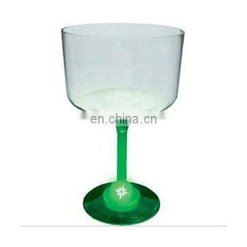 light up led margarita glass ( 18oz,green stem,green LED,on/off switch ,three flash modes, CE,RoHS approval)