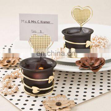 Newnest Pattern Elegant Wedding Table Decoration Glass Card Holder Candle