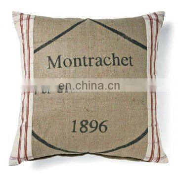 100% pure linen cushion cover with printing