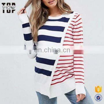 Wholesale maternity nursing two type stripe custom cotton jumper