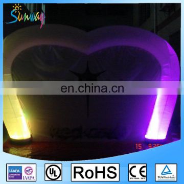 SUNWAY Advertising LED Inflatable Glow Arch Led Love Shape Light Wedding Arch