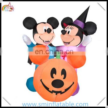 Halloween inflatable mickey & minnie mouse with pumkin for advertising holiday decor from china supplier