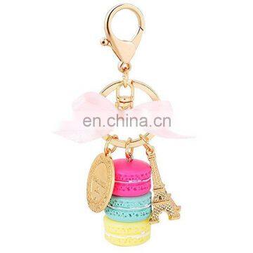 Macaron Eiffel Tower Cute Pendant Bag Charm Purse Keychain Keyring Gift