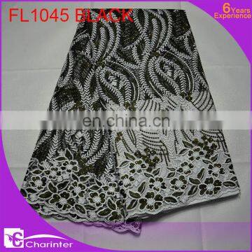 african fabric wholesale african lace fabrics FL1045 black
