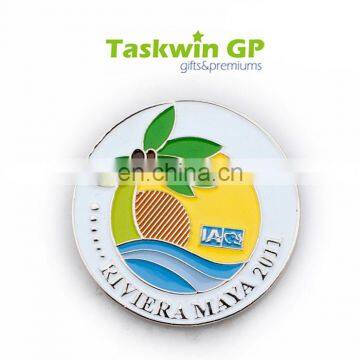 High quality Maya city customized metal lapel pin/Round enamel with 2011 digital year lapel pin
