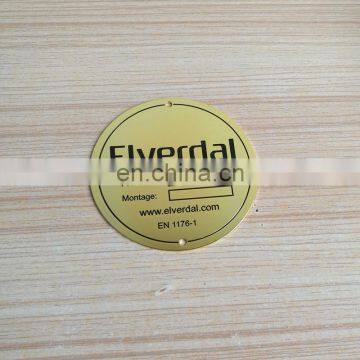 custom soft enamel logo gold tone finish round brass metal plates