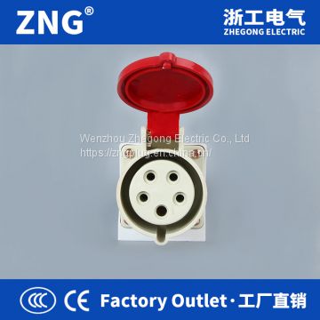 Industrial Socket Surface Mount 16A5P, 380V 16A 3P+N+PE Industrial Socket Stationary