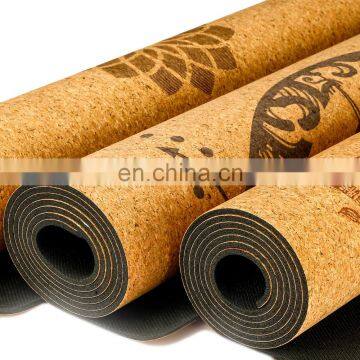 Eco Friendly Custom Print Natural  Rubber CorkYoga Mat