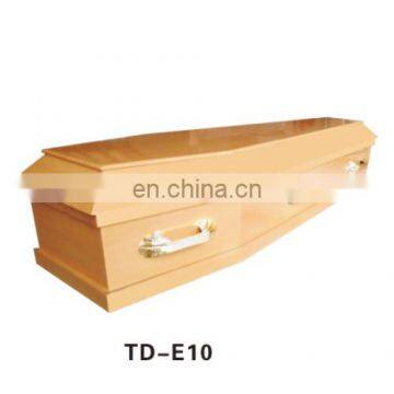 TD-E10 Low Cost Oak Color MDF Veneer Coffin from China Manufacturers